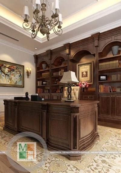 Thiết kế nội thất biệt thự tân cổ điển kết hợp gỗ Việt - Anh Thủy