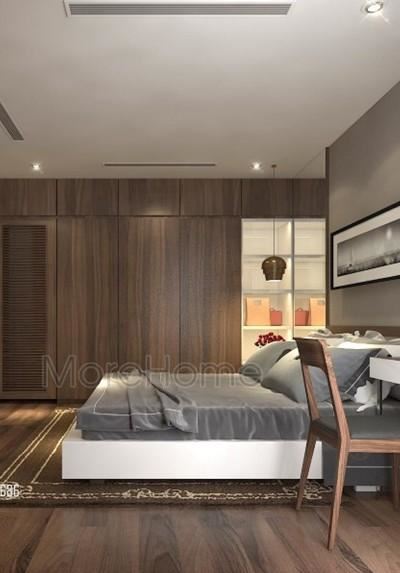 Thiết kế nội thất gỗ óc chó tại chung cư Imperia Garden