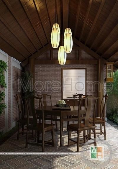 Thiết kế nội thất biệt thự phong cách gỗ việt - biệt thự ciputra
